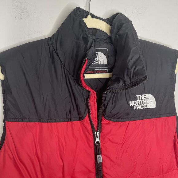 North Face Summit Series Vest Mens Small Red Black Puffer Insulated Goose Down - Picture 3 of 14
